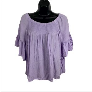 A.n.a purple peasant style top blouse